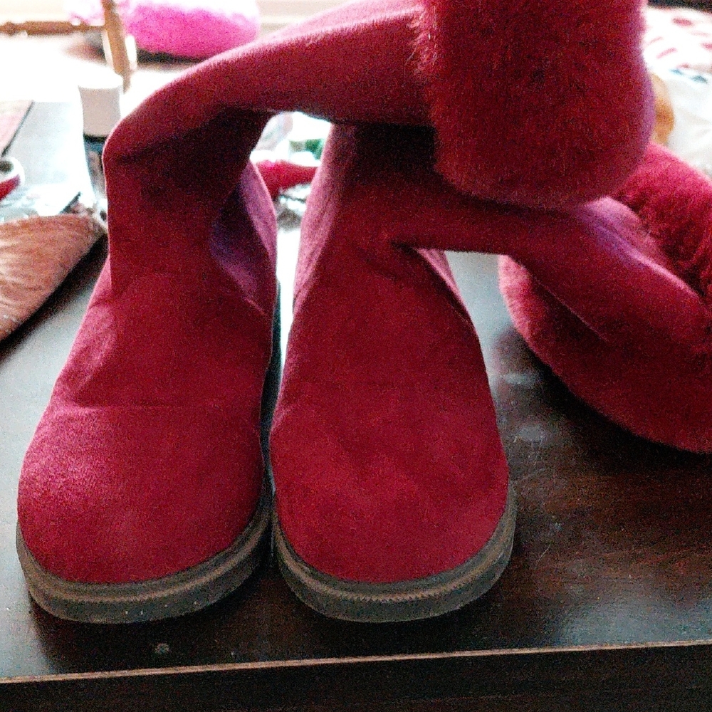 Women's Burgundy Suede Ankle Booties - Classic Slip-On Style